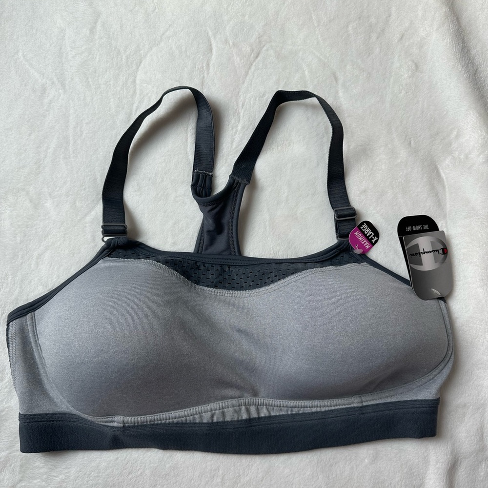 Champion Gray Sports Bra with Black Accents